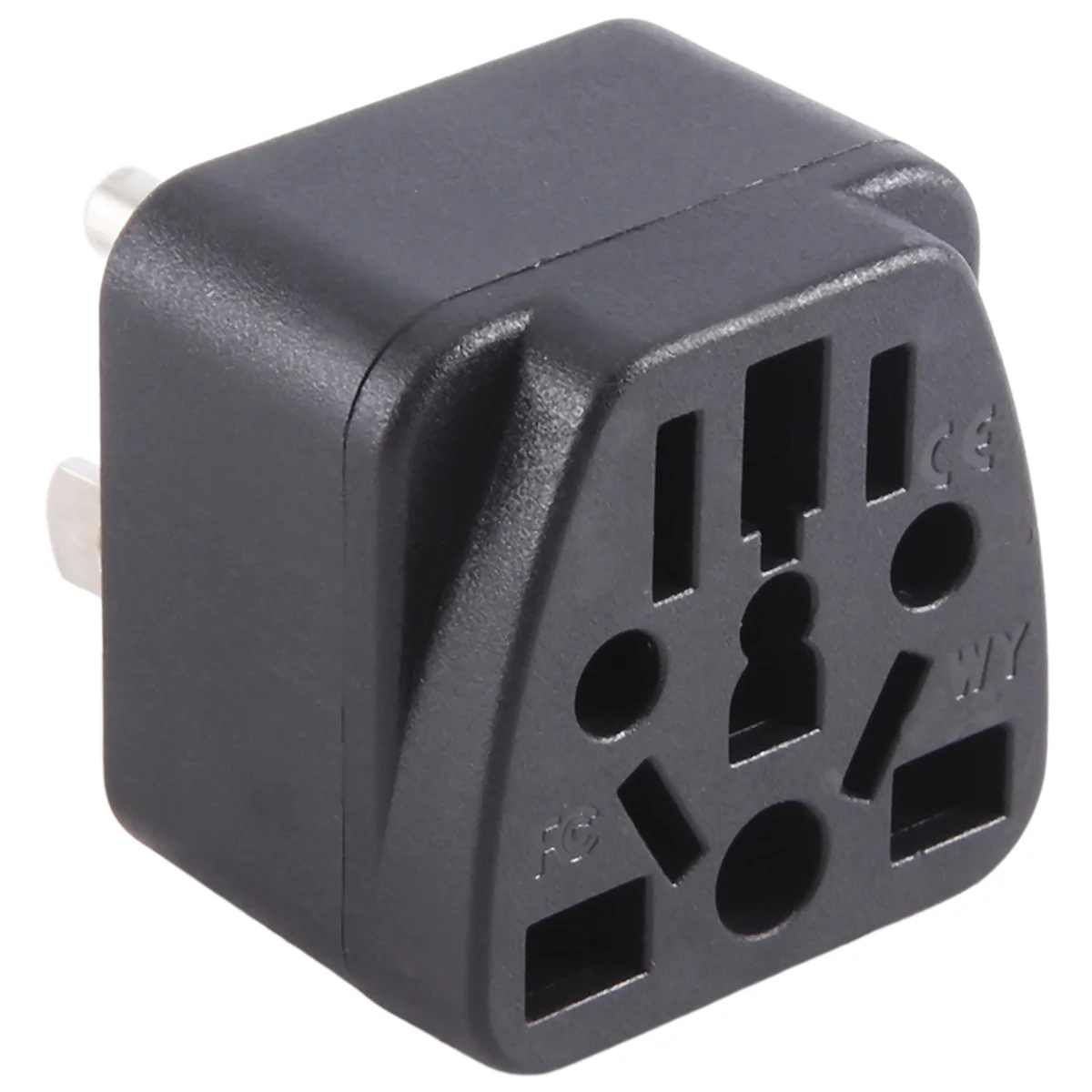 US Travel Plug Adapter EU/UK/AU/In/CN/JP/Asia/Italy/Brazil to USA (Type B), 3 Prong USA Plug, Charger Converter Black