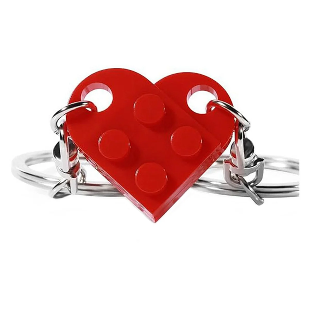 B-Brick Matching Couple Heart Keychain for Boyfriend Girlfriend Valentines Day Friends Gifts