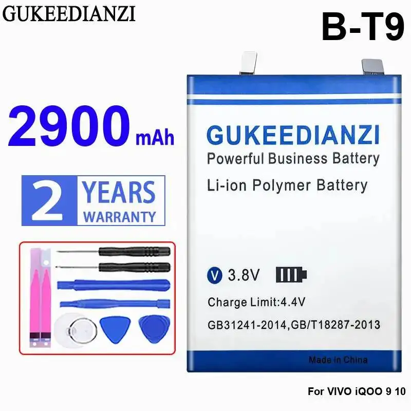 

Легкий аккумулятор для мобильного телефона Vivo Iqoo 9 10 B-T9, 2900 мАч, долговечный