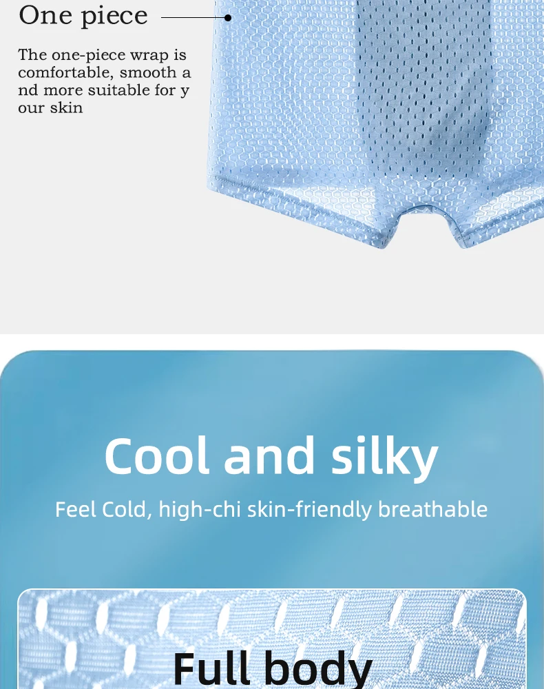 4 stücke Herren Boxershorts Eis Seide Unterwäsche plus Größe Unterhosen cool atmungsaktiv sexy schlanke Höschen Mesh Dessous Großhandel Lose – Detail 10