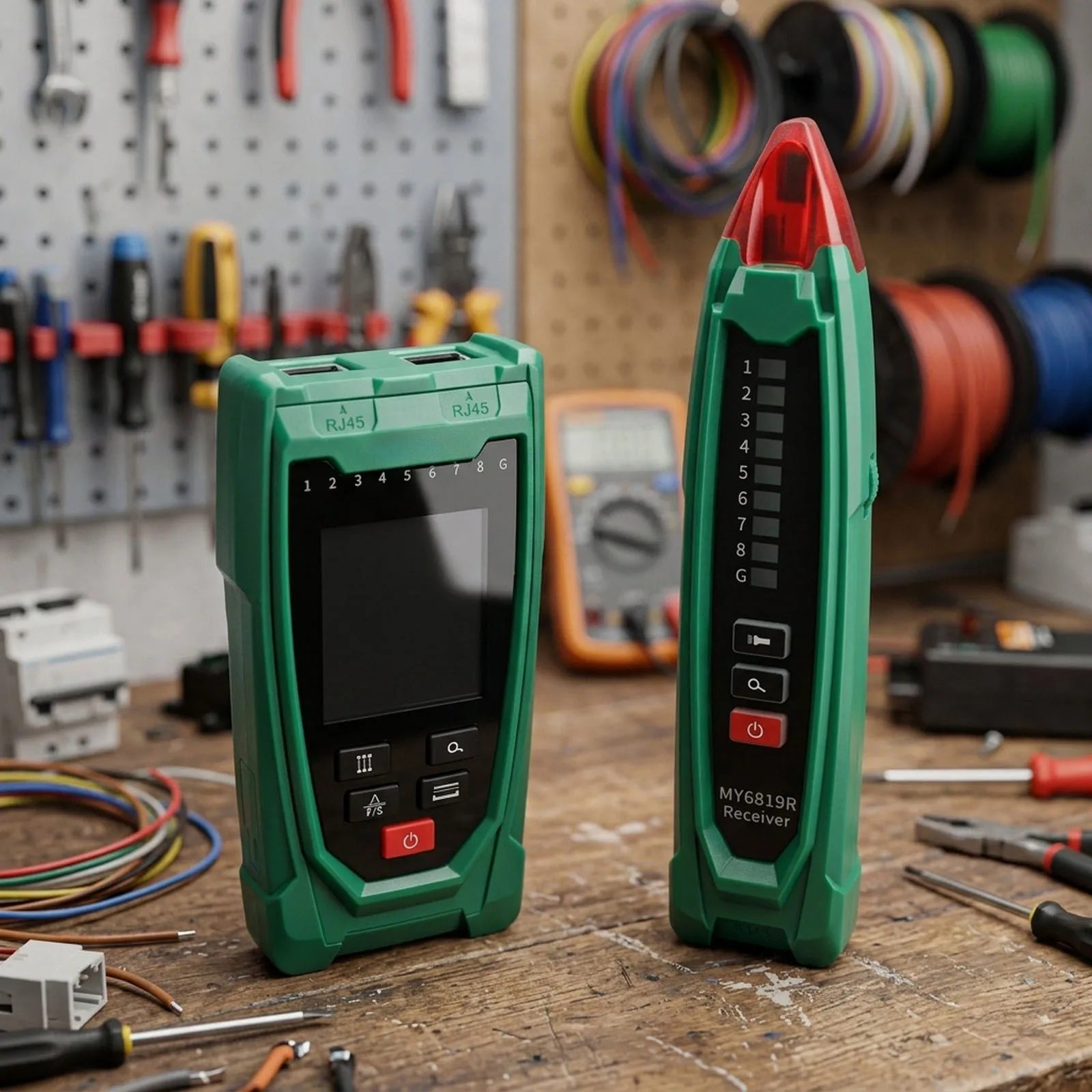 Wire Detector MY6819 Featuring Dual Mode Tracing Digital for Accuracy and Analog for Extended Range up to 2 Meters Underground
