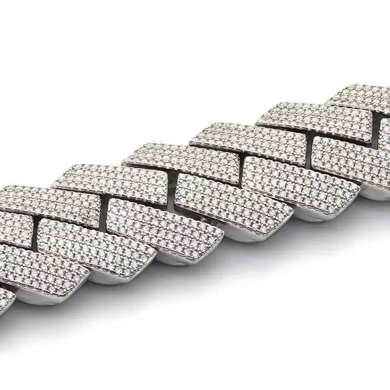 

Hip Hop Rapper Jewelry Iced Out Heavy 20mm 4 Rows Vvs Moissanite Cuban Link Chain