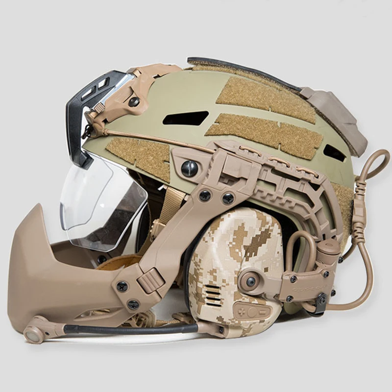 Split Half Face Mask Tactical Helmet Semi-Sealed Mask (Folding) Face Care Nylon God of War Helmet