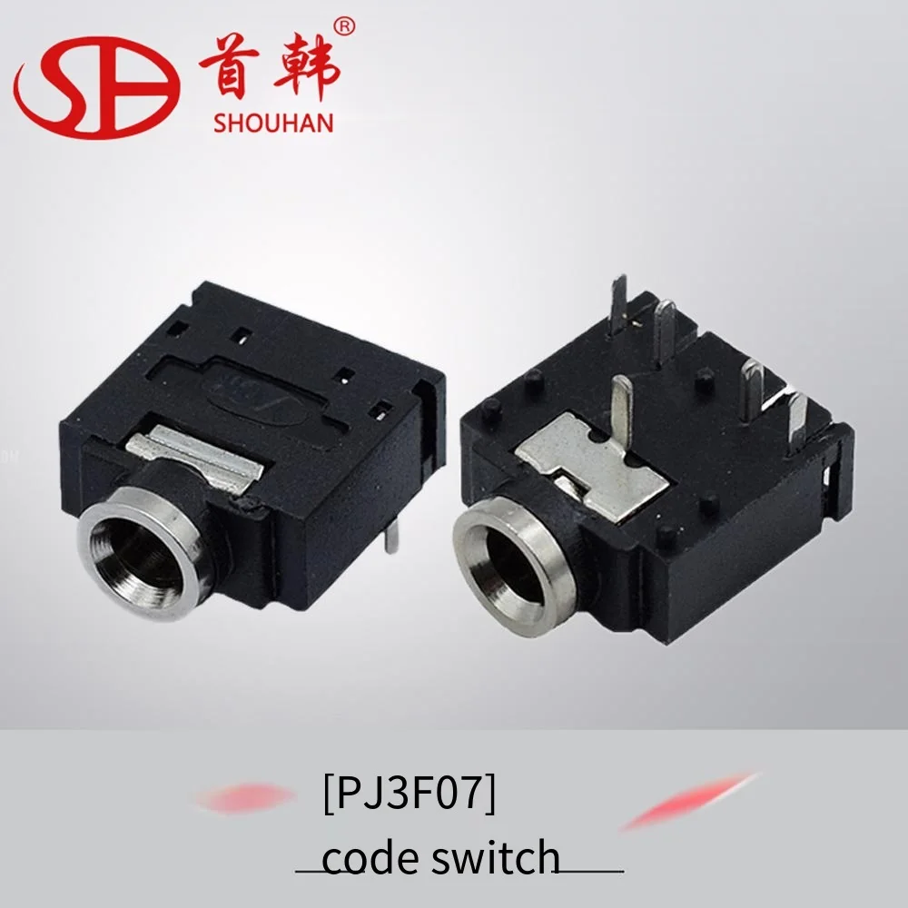 Off Headphone Socket PJ3507 Audio socket pj3F075P Single Row Double Row Headphone socket with switch