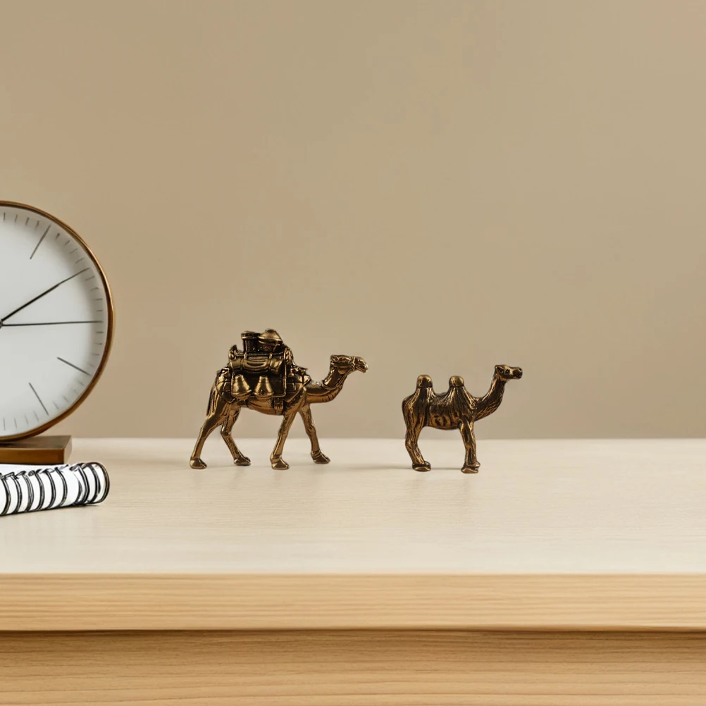 

2pcs Vintage Home Decor Festival Decoration Brass Camel Eid Fitr Decoration Camel Stuff Animal naments Brass Statue
