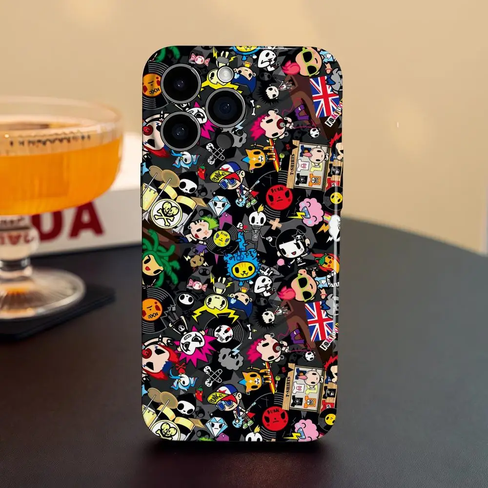 T-Tokidokis Luxury Phone Case For iPhone 17 16 15 14 13 12 Pro Max Plus Glossy HD Fine Hole Liquid Film Soft Shell