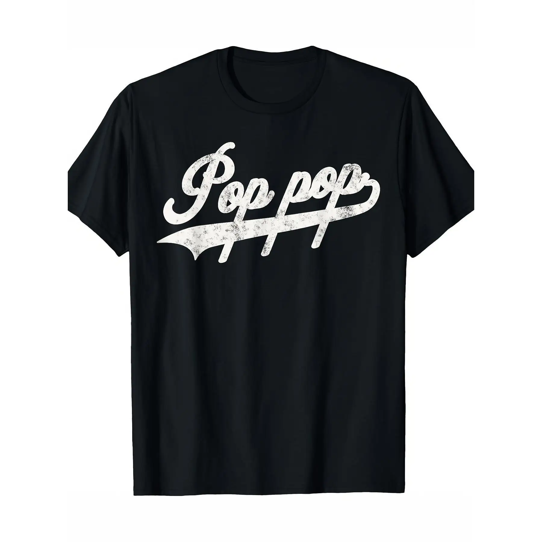 

Men's Pop Pop T-Shirt Funny Grandpa Slogan Tee Baseball Font Graphic Top Grandfather Gift
