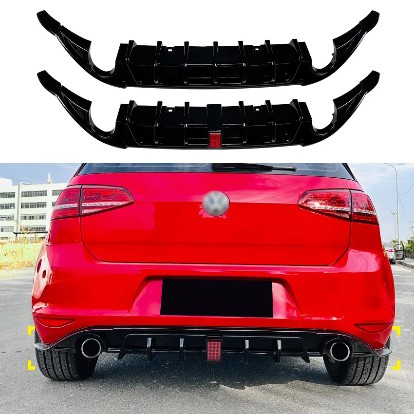 For Volkswagen Golf 7 Golf MK7 Standard GTI 2013‑2016 With LED Light Rear Lip Tail Lip Blade Rear Diffuse