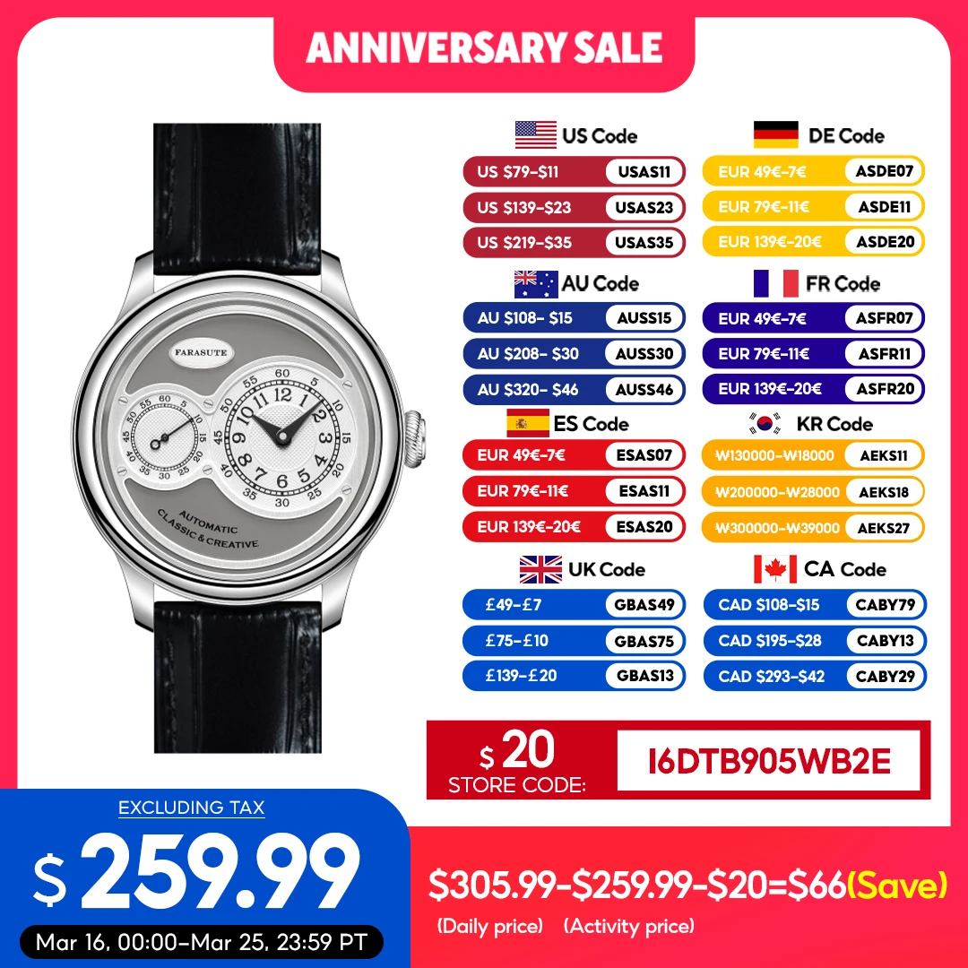 FARASUTE Retro Hangzhou Customized Automatic Mechanical Watch Men Fashion Sapphire Wristwatch Waterproof Montres pour hommes