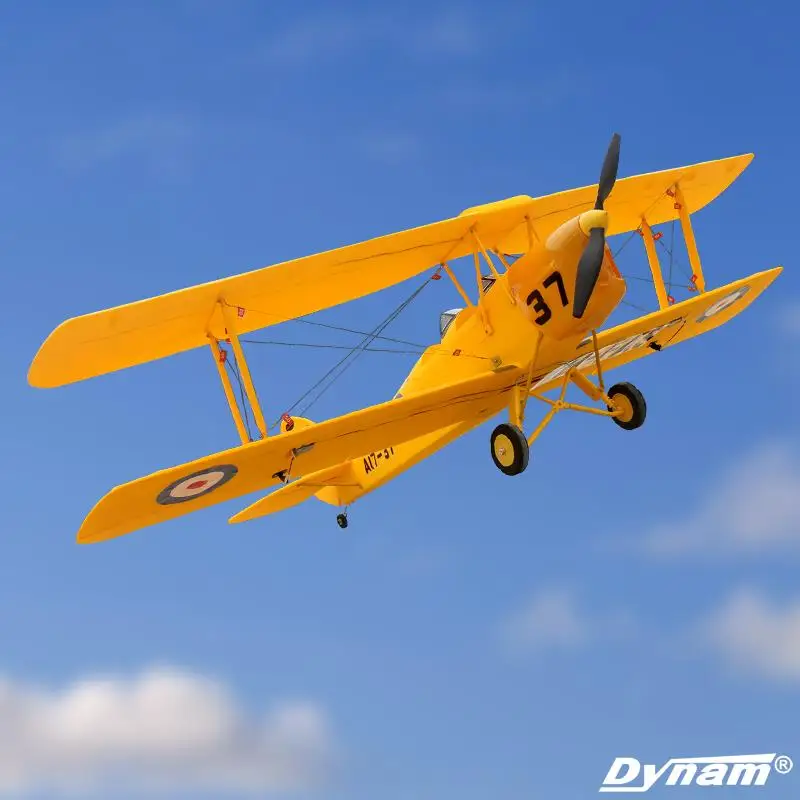 Dynam Tiger Moth 1.3m Wingspan Biplane Electric Remote Control Fixed Wing Like A Real Aircraft Outdoor Rc Remote Control Model