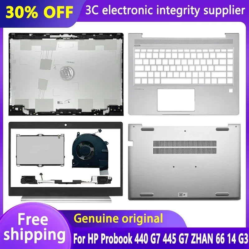 

NEW Original For HP ProBook 14 440 G7 445 G7 Zhan 66 Laptop LCD Back Cover/Front Bezel/Palmrest Upper Case/Bottom Case Silver