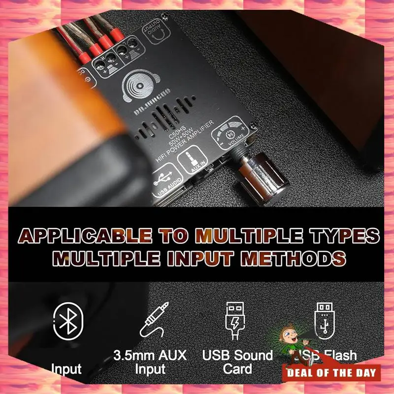 تسليم 24 ساعة DAJUNGUO C50HS بلوتوث مكبر للصوت مجلس مجموعة كيت 50 واط + 50 واط TPA3116D2 Hifi رقاقة 12-24 فولت الصوت الرقمي مكبر كهربائي