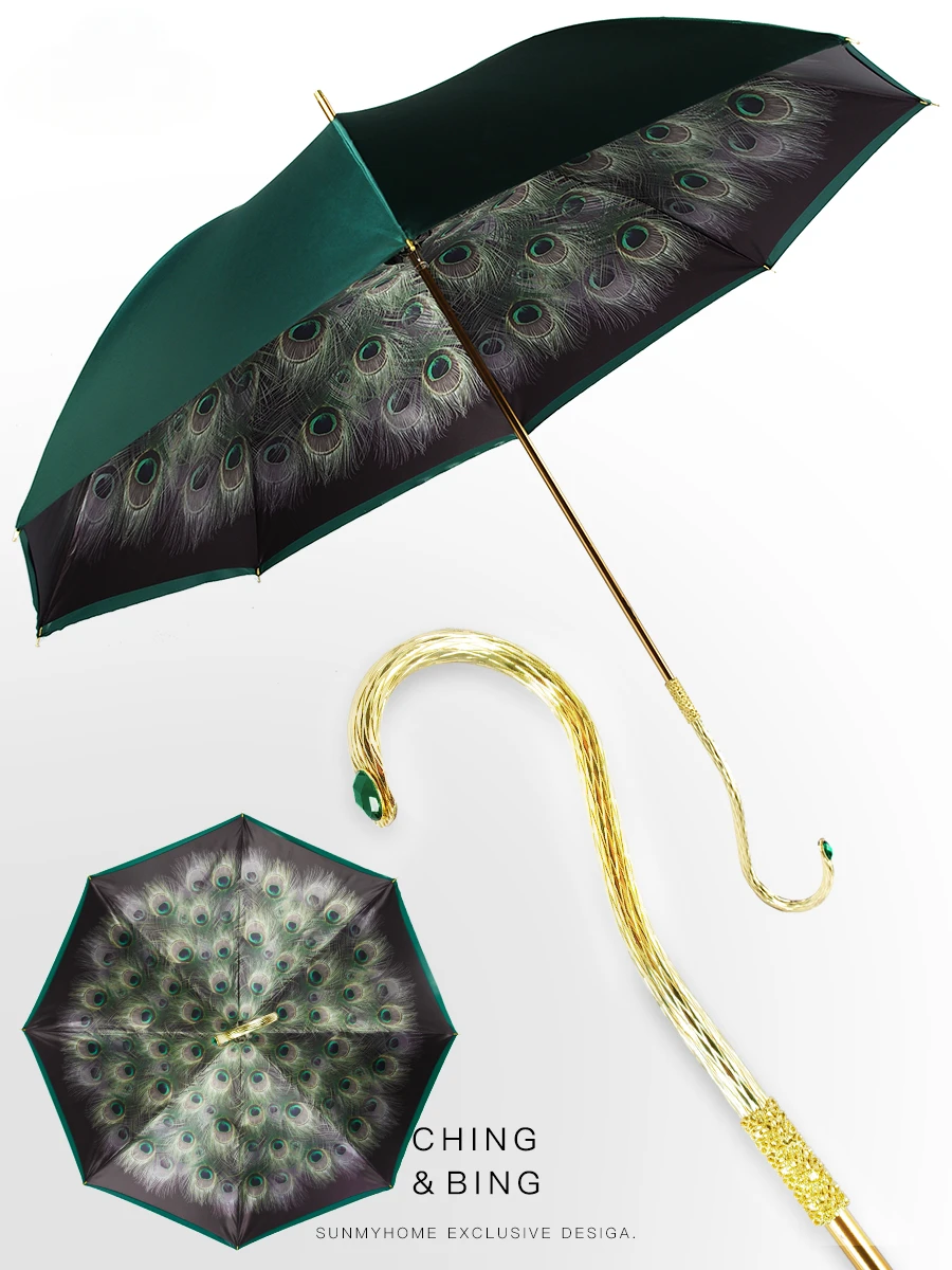 Quality Luxury Hook Umbrellas For Rain And Sun Long Handle Umbrella Elegant Vintage Rain Paraguas Mujer Rain Equipment