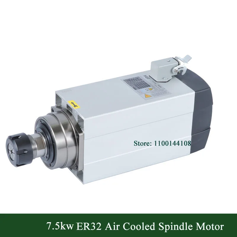 GDF60-18Z/7.5 HQD Air Cooled 7.5kw ER32 18000RPM Sqaure Shape Spindle Motor 4pcs Ceramic Bearing