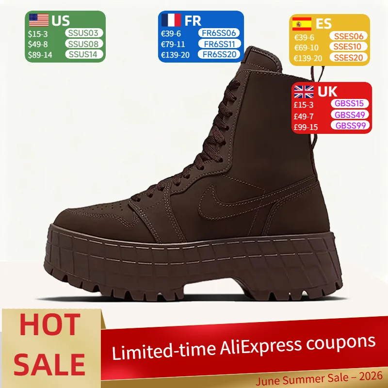 Botas Nike Jordan Air Jordan 1 Retro de lujo, minimalistas, versátiles y elegantes con punta redonda para mujer en color marrón IO8742-237
