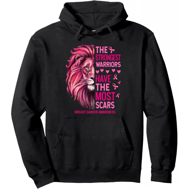 

Lion Pink Funny Breast Cancer Awareness Survivor Warrior Pullover Hoodie