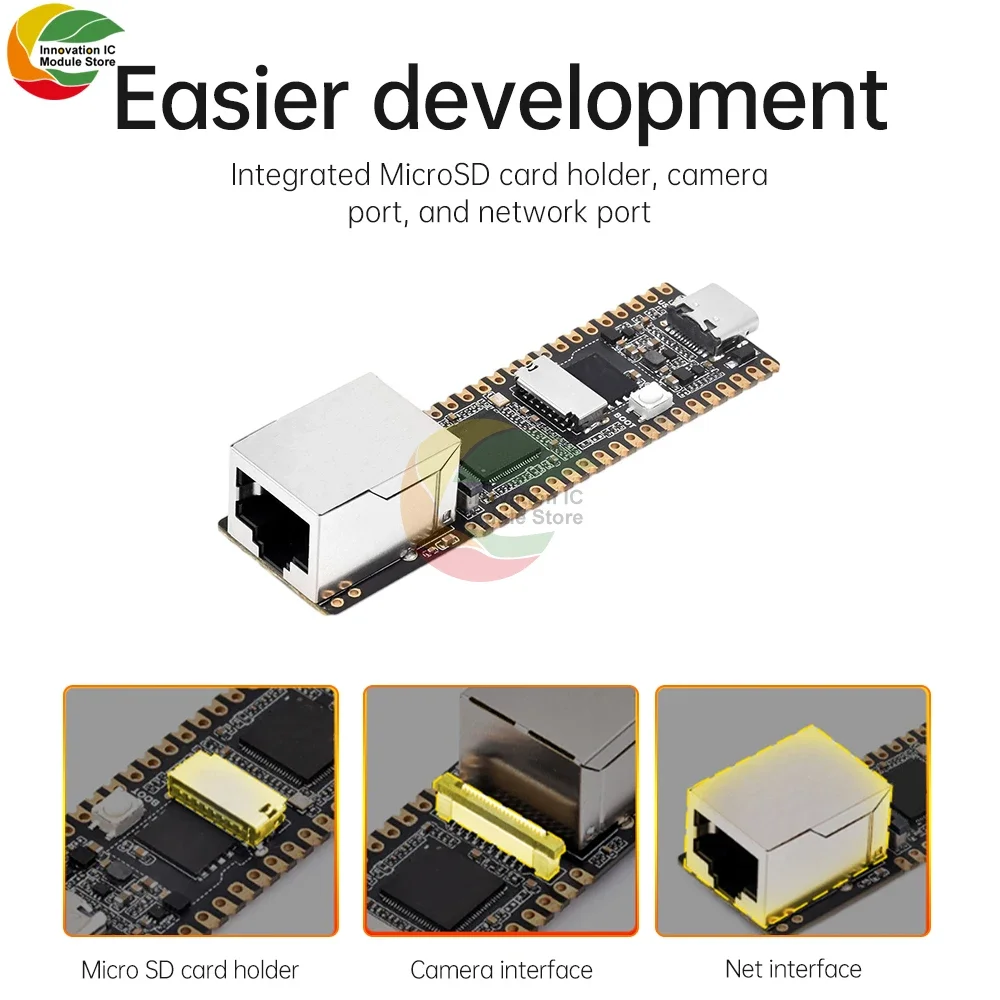 Placa de desarrollo Luckfox Pico Plus Cortex-A7, placa de demostración de inteligencia Artificial, procesador de visión RV1103 con Ethernet para Linux