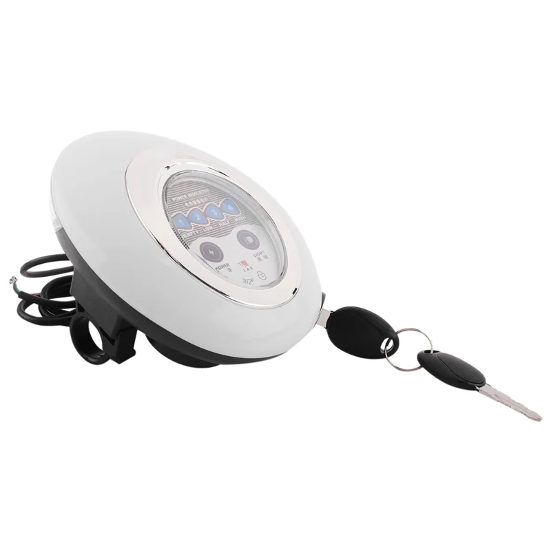 

A80X-3 In1 LED Headlight Electric Bike Scooter Frontlight Light Horn Lock Instrument Panel Horn Instrument Headlight