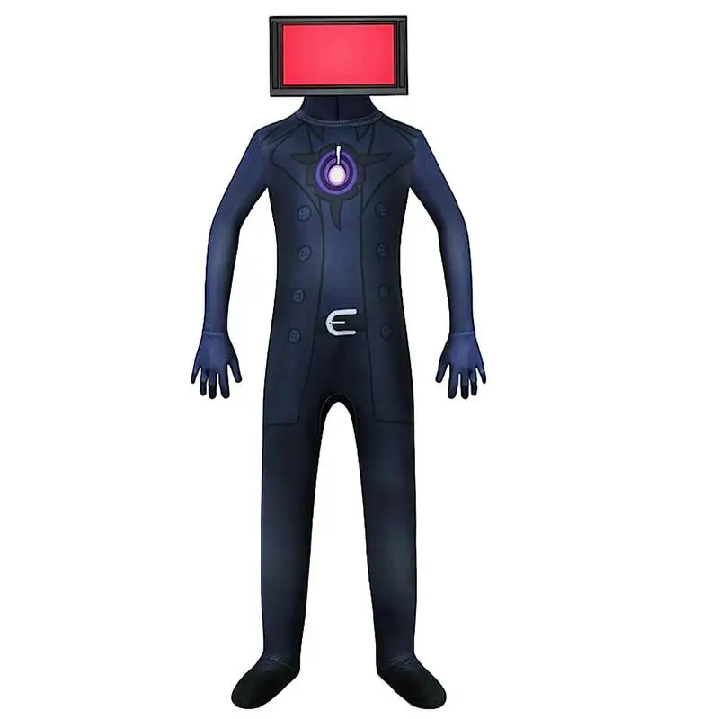 Toilet Man Cosplay Costume, Vêtements, Haut-parleur, TV, Caméscope, Halloween, Batterie, Costume, Jeu