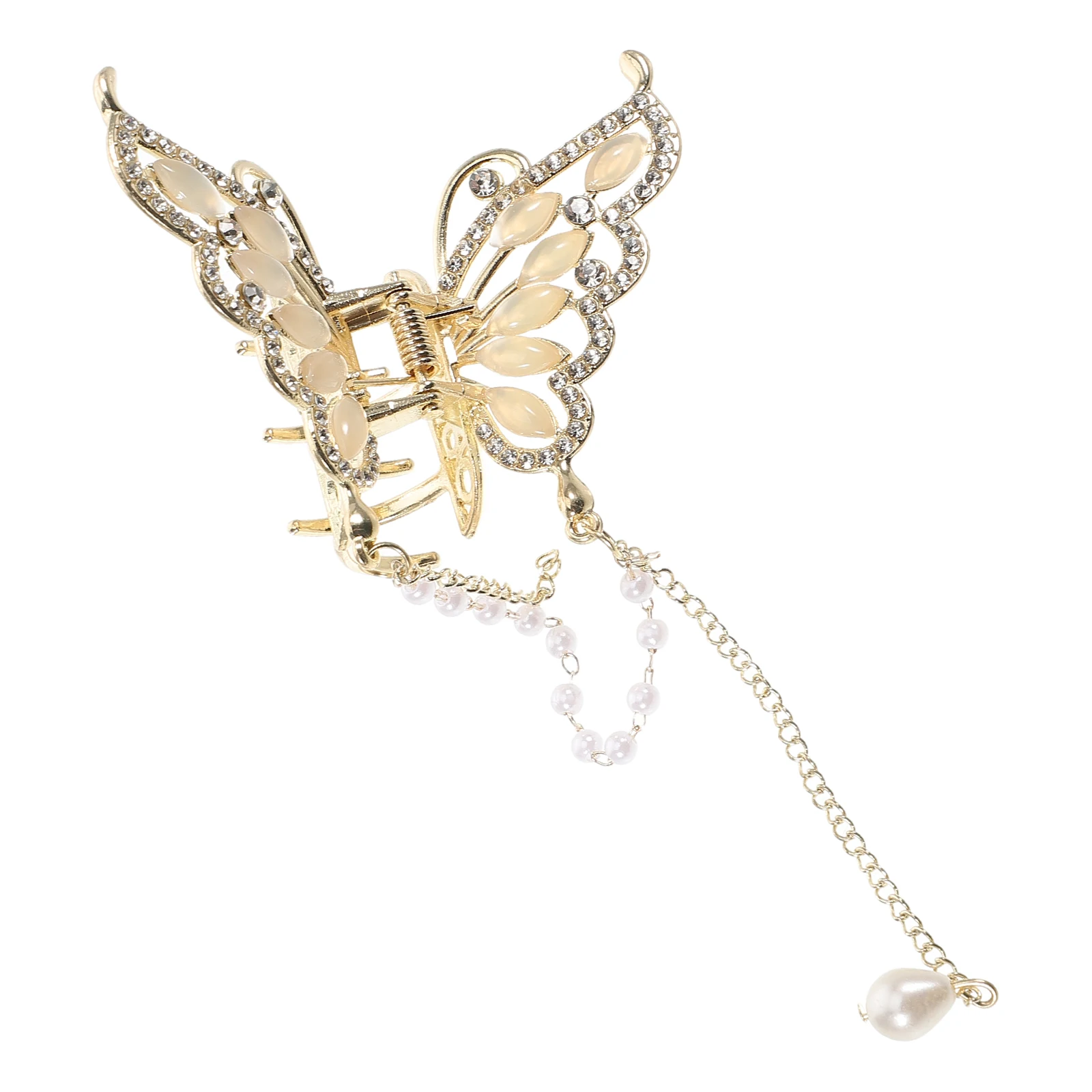 

Butterfly Hair Clip Cat Eye Stone Tassel Accessories Women Claw Clips Thick Hair Stylish Barrettes Durable Material Elegant