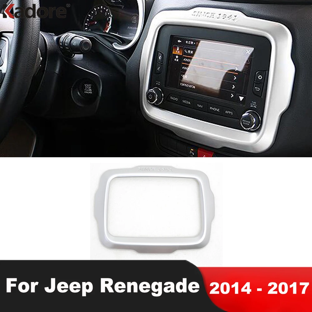 For Jeep Renegade 2014 2015 2016 2017 Matte Car Center Console GPS Navigation Panel Frame Cover Trim Interior Accessories