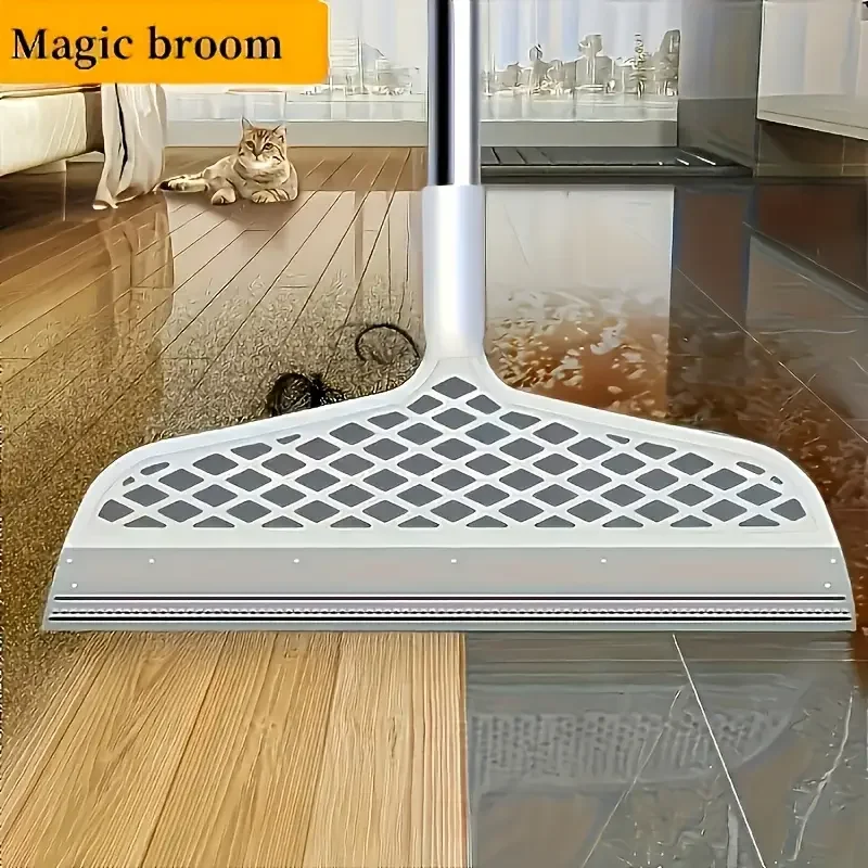 

Легкая волшебная метла со съемной головкой, двухсторонний силиконовый ракель с пластиковой ручкой, удобное хранение для ванной комнаты, кухни, гостиной