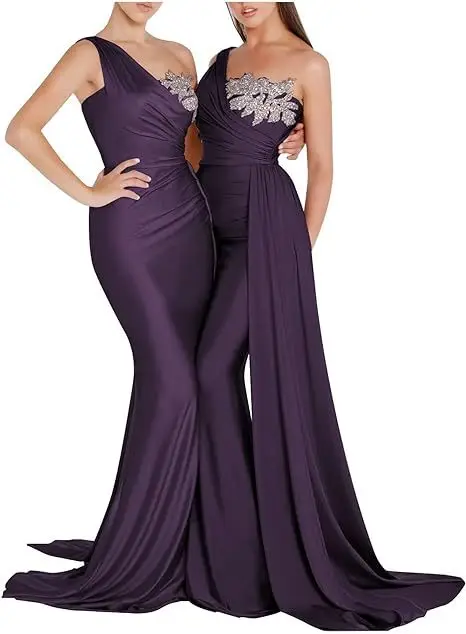 W-11 langes Brautjungfer kleid 2021 Spitze Chiffon Mode Strand Hochzeit Party Kleid grenz überschreitende Promi Schnür Abendkleid