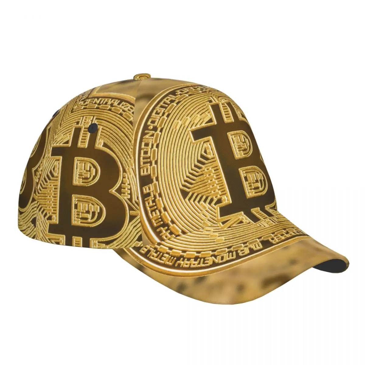 Vintage Bitcoin Logo Pattern Baseball Cap skuilles Hat Fitted Cap Snapback Hat for Men Women Casual Cap Sun Hat Outdoor Cap Hat