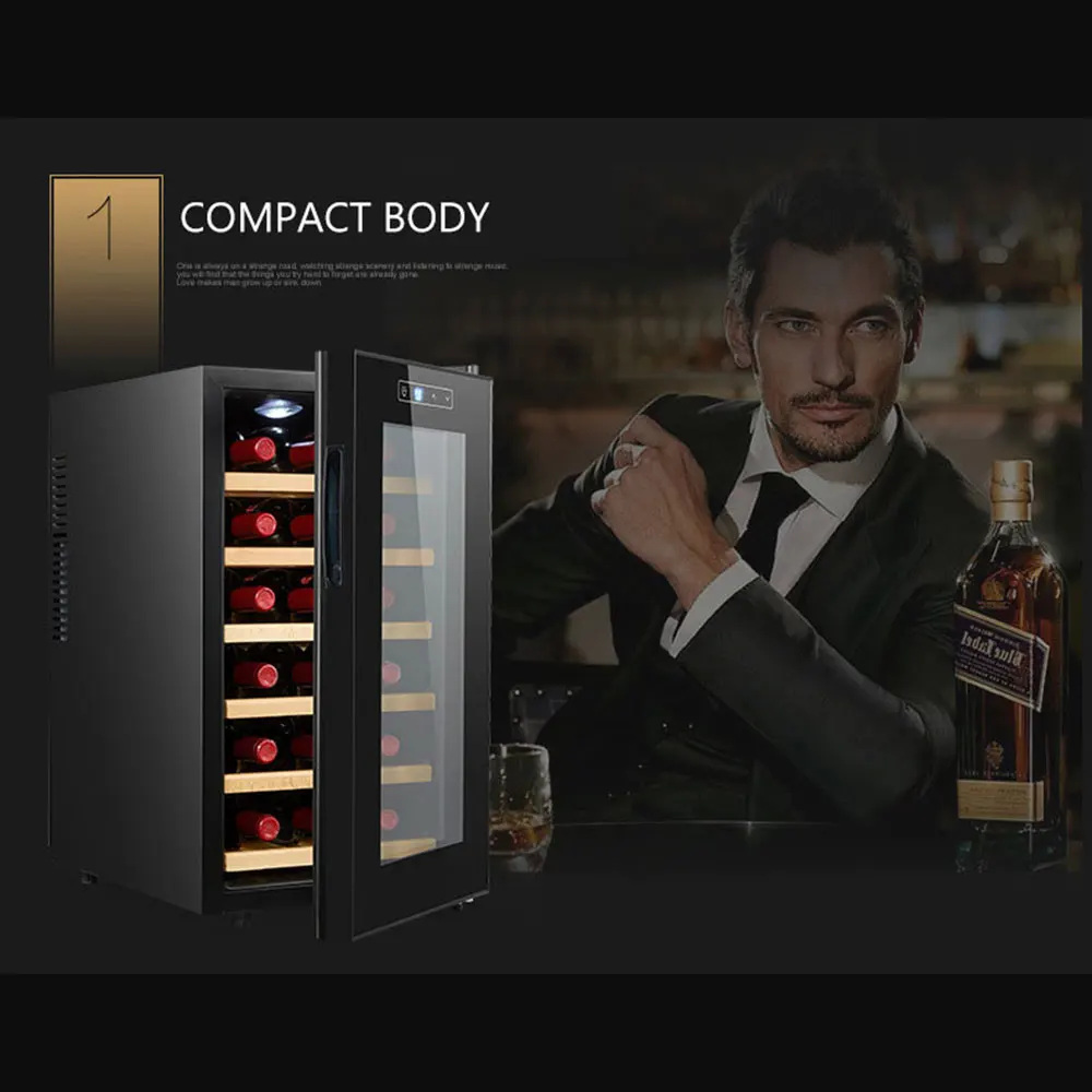 Household Wine Fridge Electronic Red Refrigeratior Cooler Shelf Constant Temperature Wine Cabinet Tea Cigar Cabinet Ice Bar