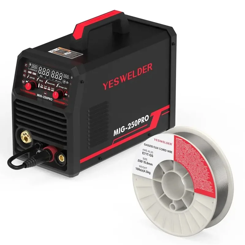 6-in-1 Multiprocess Welding Machine E71T-GS .030'' with Synergic MIG & Manual MIG, Dynamic Control-Set