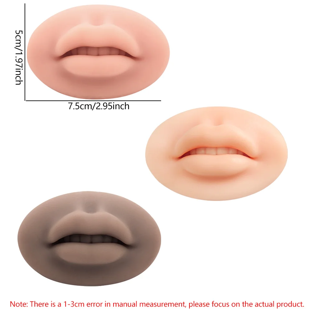 3/6pcs Lip Tattoo Practice Soft Silicone Lip Realistic Model Reuseable Training Skin Tool For Lips Permanent Makeup Supplies