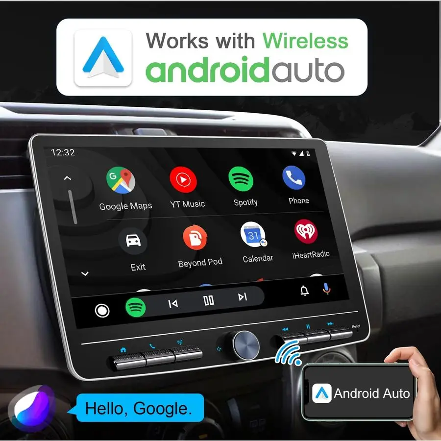 Inch Dubbel Din Autoradio Draadloos CarPlay Android Auto 2G32G Afneembaar touchscreen Android Car Play Radio Bluetooth AM FM GPS