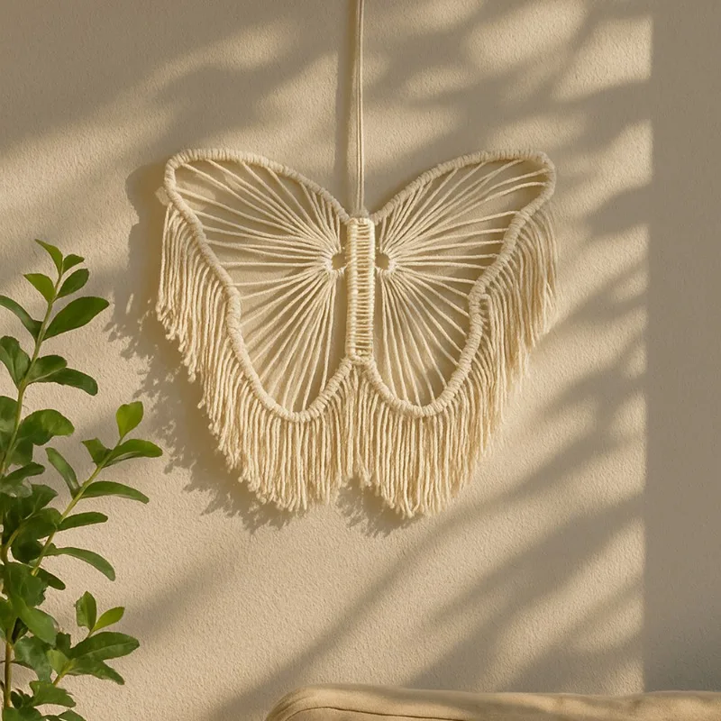 Bohemian Hand-woven Fringed Crafts Butterfly Style Tapestry Wall Bedroom Home Ornament Decoration