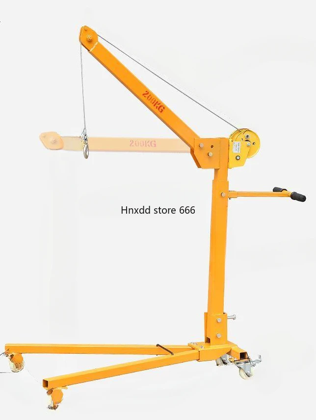 Mobile Portable Small Crane Foldable Hand Crank Electric Vehicle Crane Miniature Hoist