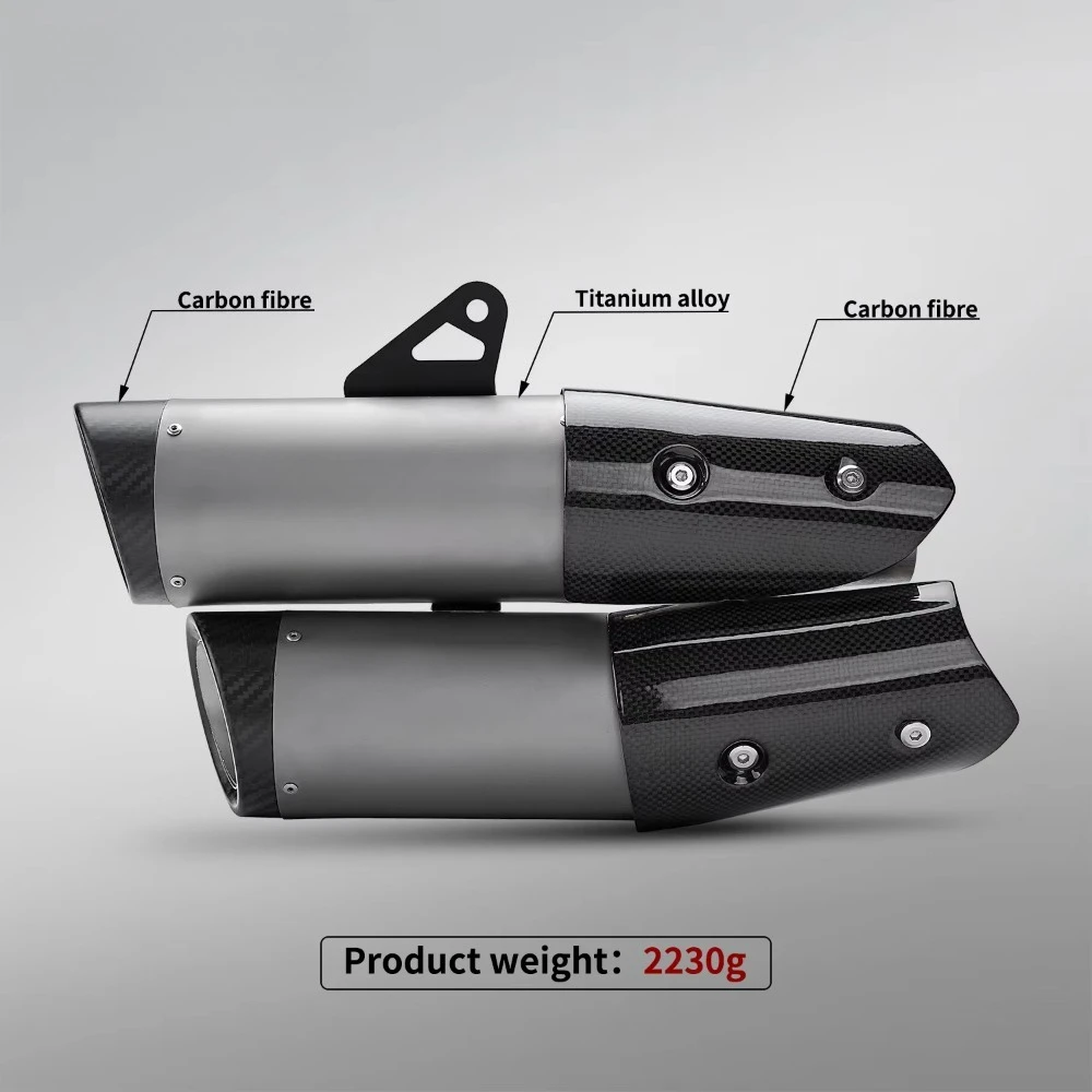 for Speed Triple 1200RR/RS Motorcycle Exhaust Modification Titanium Alloy Carbon Fiber Muffler in Black/Gray