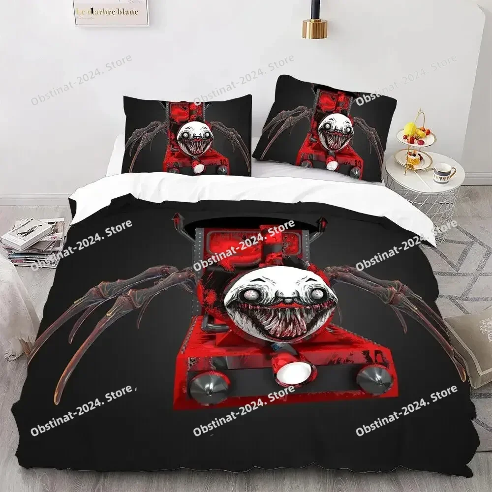 2025 Game Choo Choo Charles Bedding Set Printed Bed Set With Pillowcase Bed Duvet Cover Soft Single Double Queen Super King Size