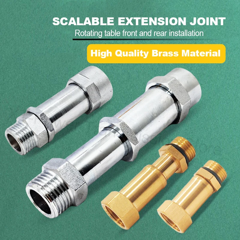 Brass Thickened-Extended Female/male Thread Joint Straight Through Water Heating Fittings Pipe Joint G1/2