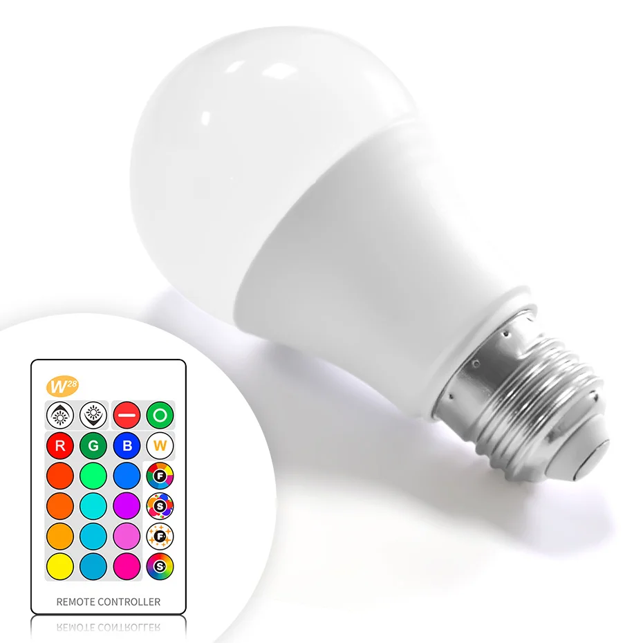 

1/2/4 шт., 5 Вт, 10 Вт, 15 Вт, E27, светодиодная лампа, 16 цветов, RGB/RGBW/RGBW, лампа с дистанционным управлением, ампула Bombillas, комната, домашняя вечеринка, декор, освещение