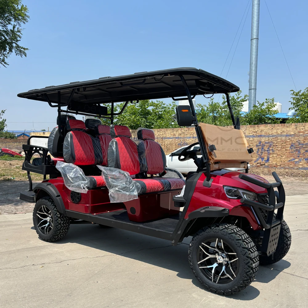 

Совершенно новая высококачественная 6-местная электрическая тележка для гольфа, 72 В, аккумулятор, пляжный автомобиль, 5 кВт, мотор для бездорожья, клубный автомобиль, складные задние сиденья