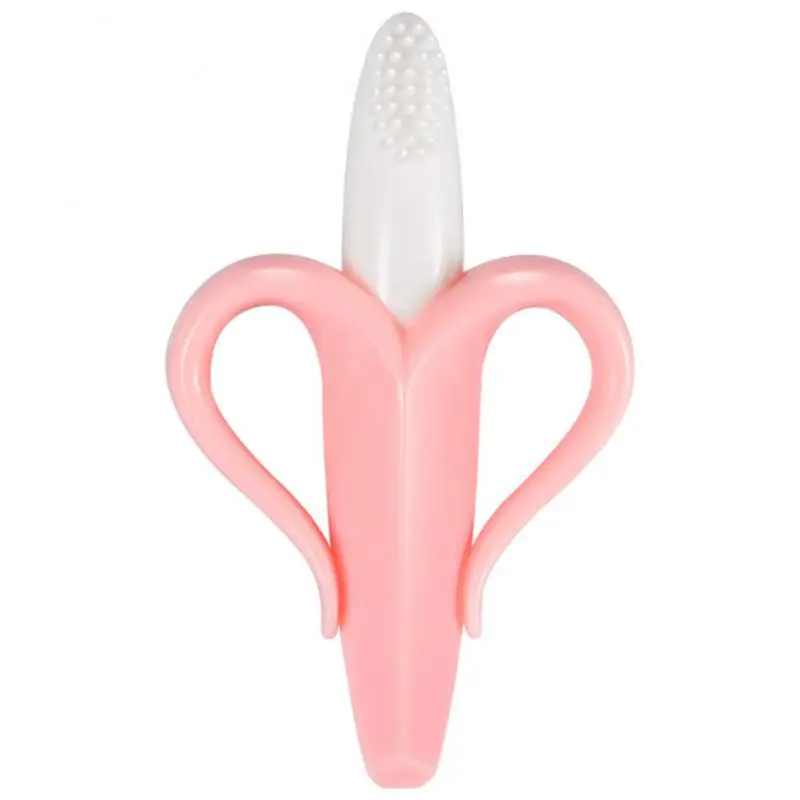 Bebek Silikon Eğitim Diş Fırçası Muz Şekli Güvenli Yürümeye Başlayan Diş Kaşıyıcı Çiğneme Oyuncakları Diş Çıkarma Halkası Hediye Bebek Bebek Çiğneme