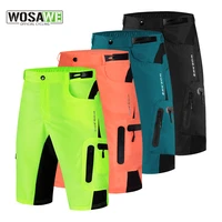 WOSAWE, pantalones cortos de ciclismo holgados acolchados para hombre, pantalones reflectantes para bicicleta de montaña MTB, pantalones cortos holgados resistentes al agua