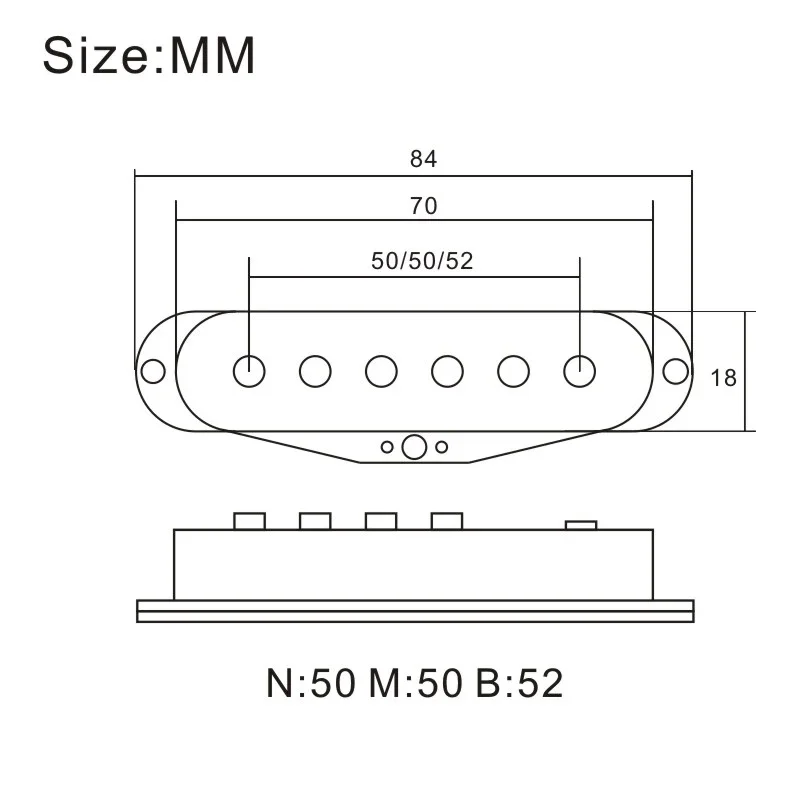 Electric Pickup Kits, ST Staged Top, Single Coil, Alnico V Pickup, Black Fiber Bobbin, Alnico V Pole Piece, Cable Pickup Kits