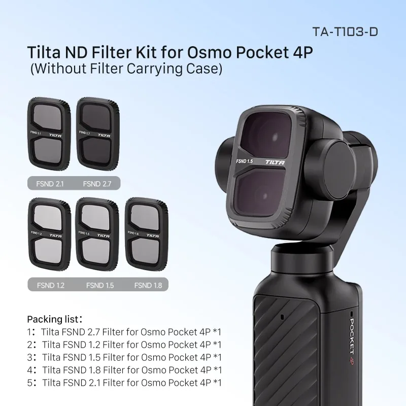 TILTA Für DJI Osmo Pocket 4Pro Objektivfilter-Set Schwarzer Nebel-Polarisationsfilter Makroobjektiv TA-T103