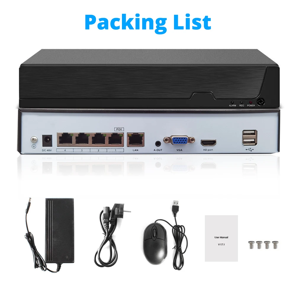 4CH 4K POE NVR XMeye Gesicht Erkennung Video Recorder Für Poe Kameras Video Überwachung System Sicherheit Schutz – Detail 7