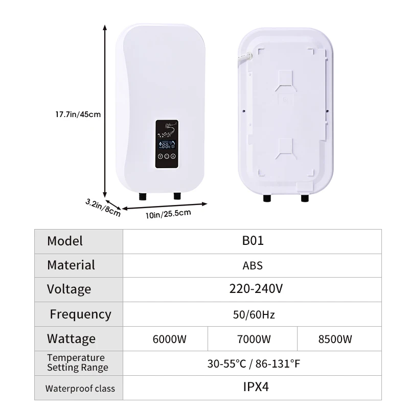 

Easy to Use China Instant Hot Shower Tankless Electric Mini Water Heater for Bathroom Shower Small Sink