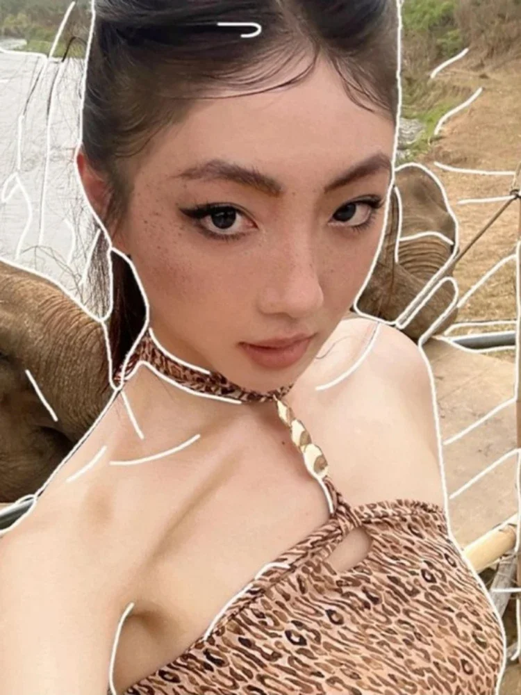 مثير ليوبارد طباعة Y2k الجمالية تانك القمم الشارع الشهير الرسن خمر الجوف خارج الدبابات Harajuku Bodycon عارية الذراعين بروتيل الصيف