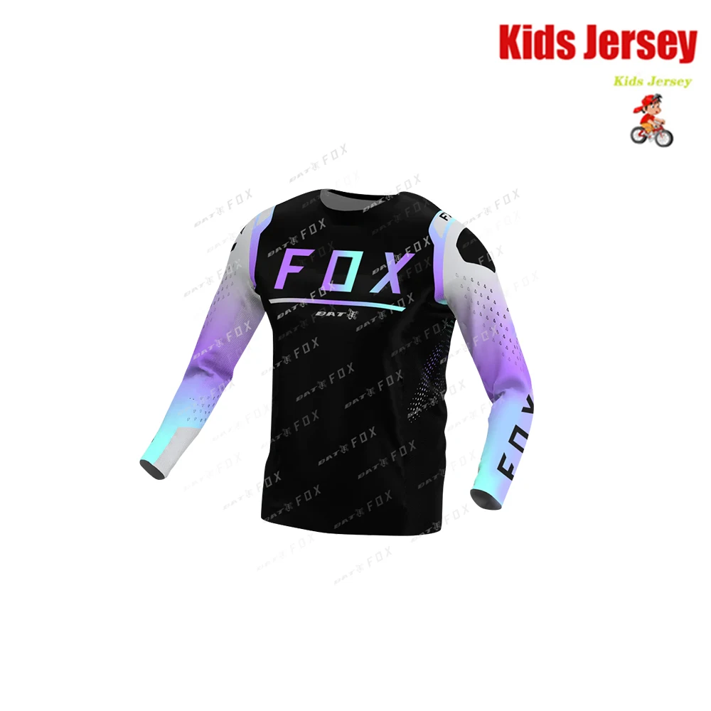 Nietoperz FOX dziecięca koszulka Motocross koszulka zjazdowa bez wyścigi drogowe t-shirt szybkoschnąca dziecięca koszulka na rower górski