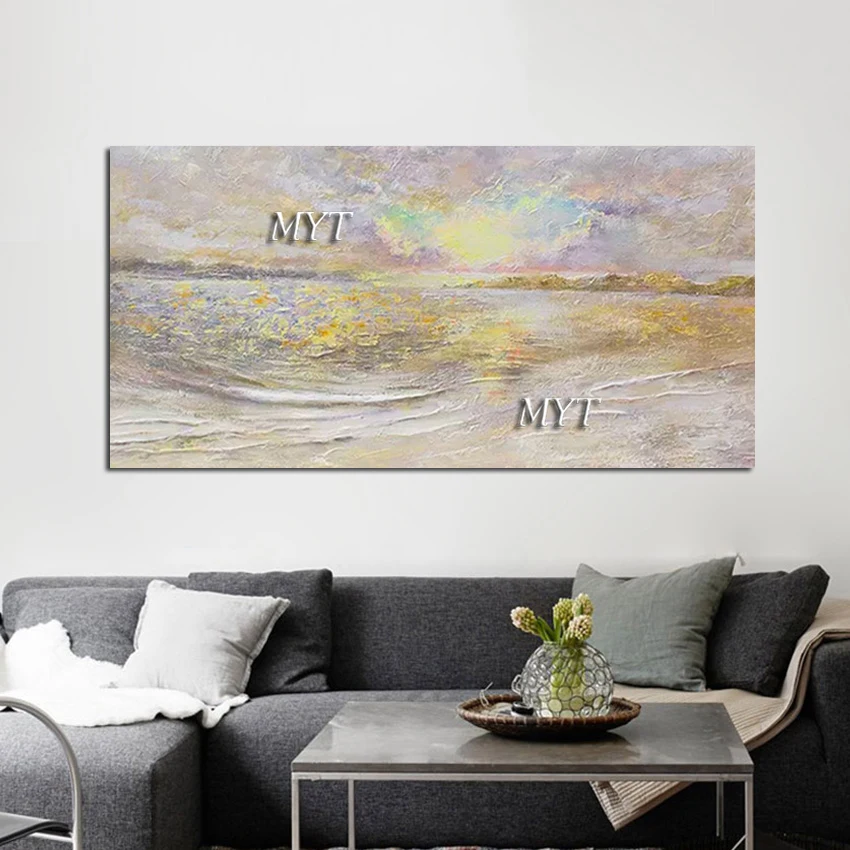 

Acrylic Art No Framed Bedroom Decor 3D Natural Scenery Wall Picture Abstract Beautiful Lake Landscape Oil Painting On Canvas