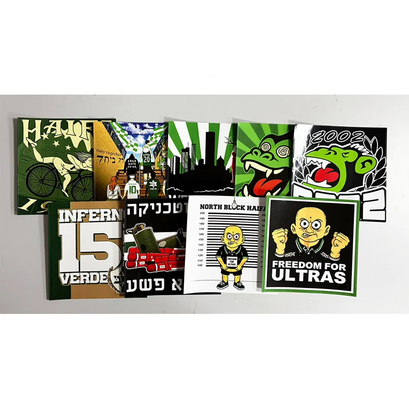 9 Pieces/Set 18*18cm Big Size Maccabi Haifa North Block APES Inferno Verde Decoration Stikers for Bag Cup Wall Fridge