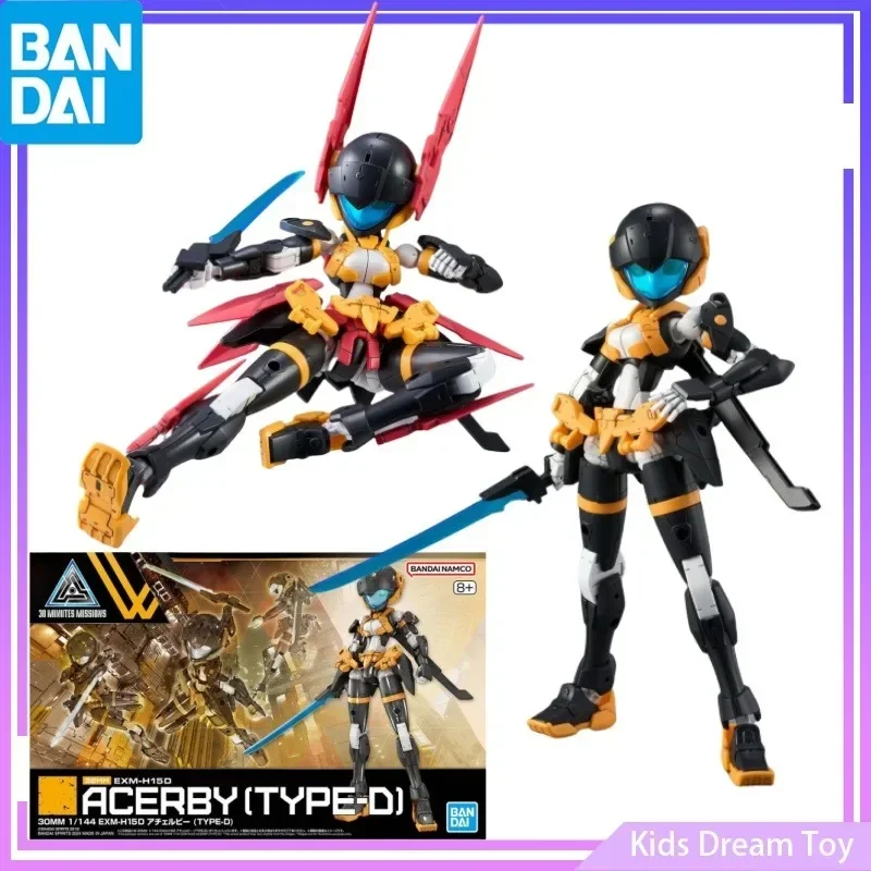 Bandai em estoque original 30mm 1/144 figuras de anime EXM-H15D ACERBY [TYPE-D] figuras de ação brinquedos modelo colecionável presentes para crianças